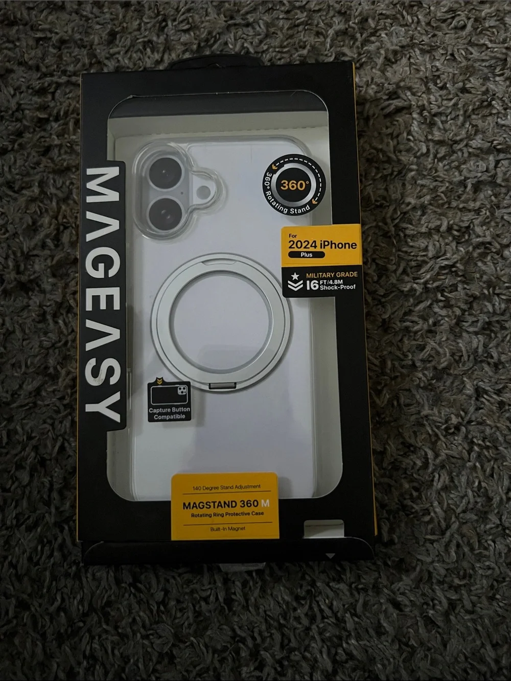 MagStand 360 M White iPhone Case with Rotating Ring